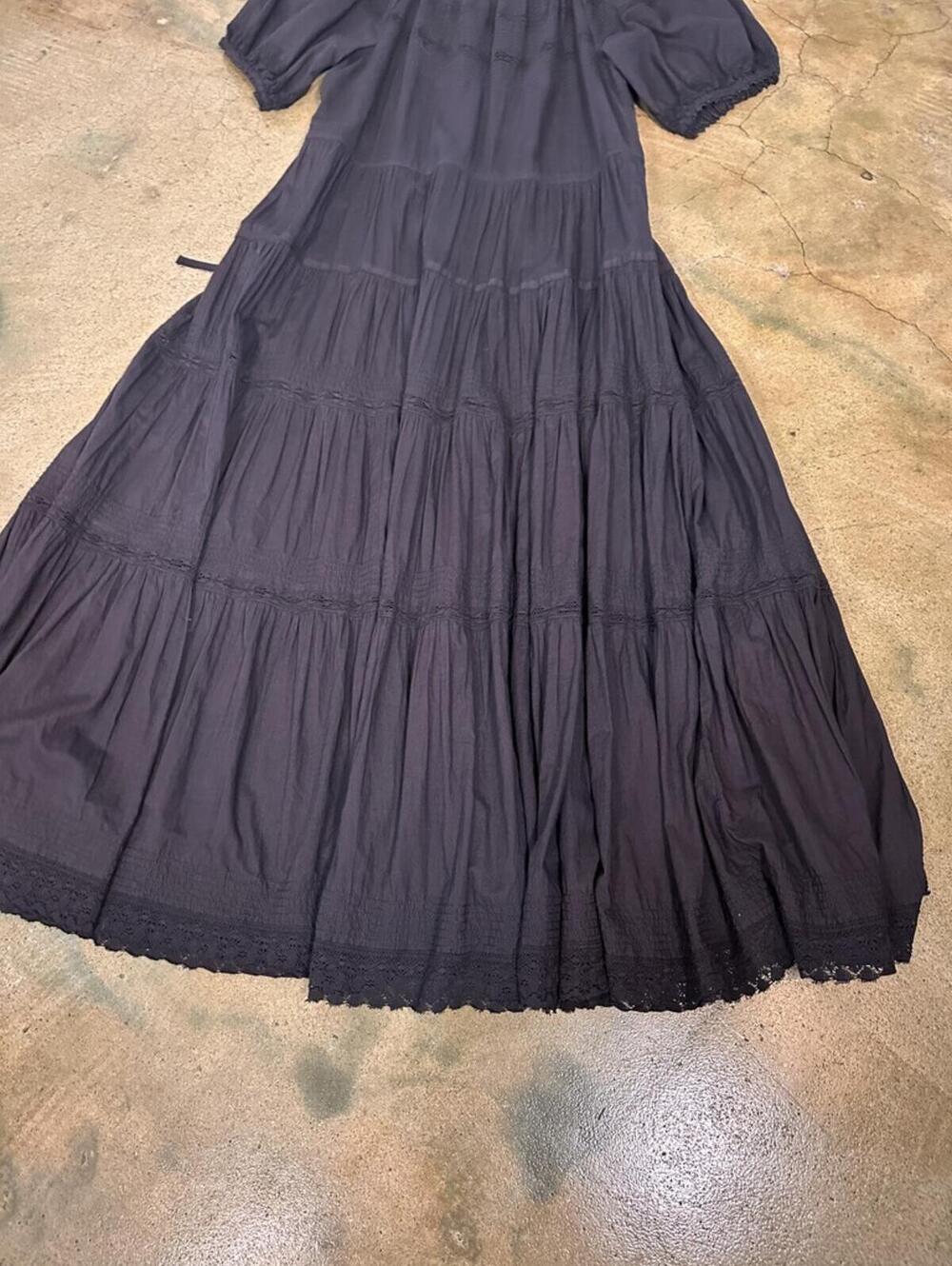 The Great. Black Lace Tiered The Prairie Bird Dress Size S - Picture 3 of 13